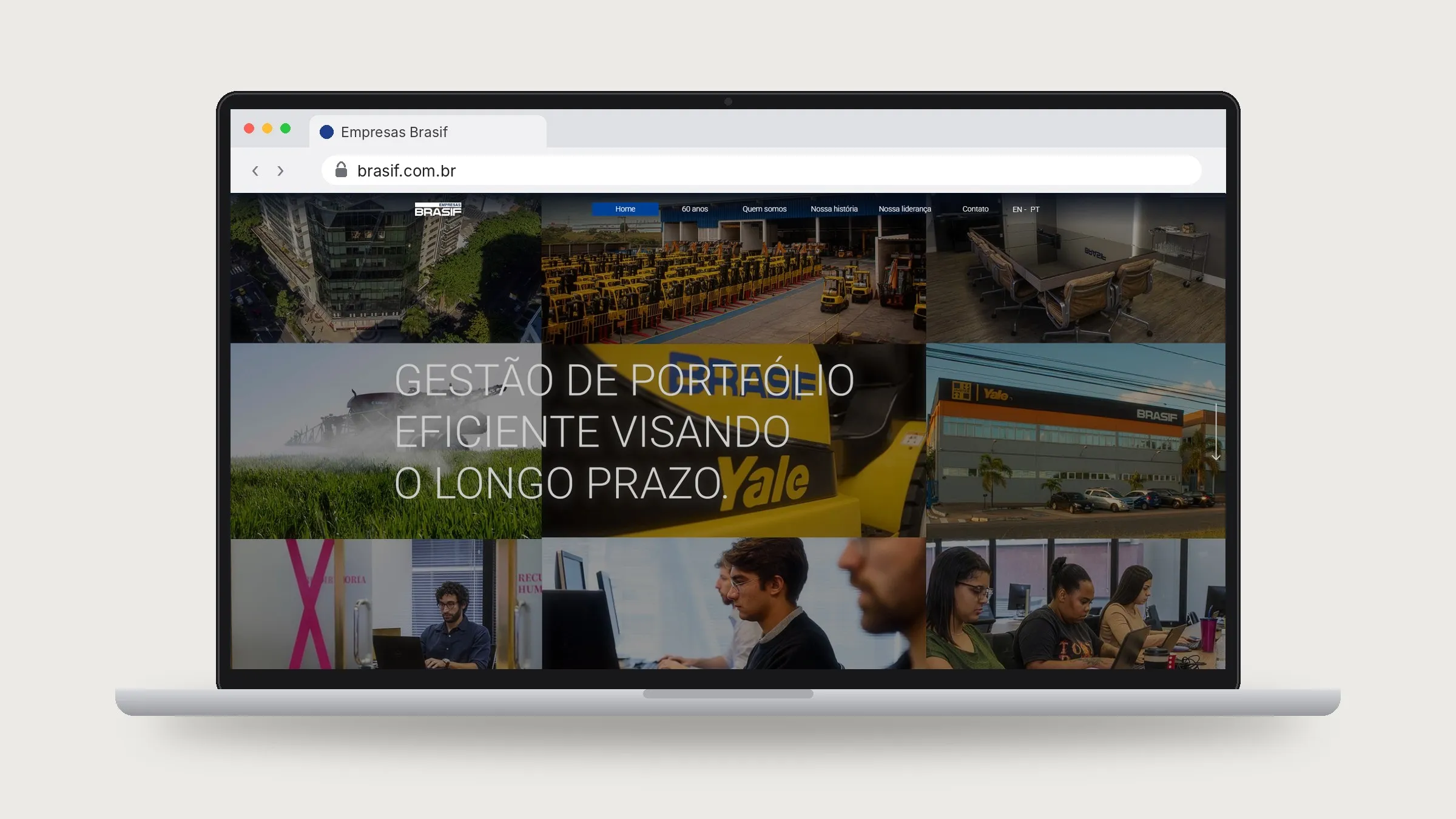 Site brasif.com.br em um notebook